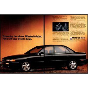 1994 Mitsubishi Gallant Sedan 2 Page Vintage Print Ad Family Car Wall Art